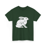 Vintage Rabbit Rabbit Design T-Shirt - Forest Green
