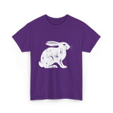 Vintage Rabbit Rabbit Design T-Shirt - Purple