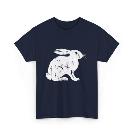 Vintage Rabbit Rabbit Design T-Shirt - Navy
