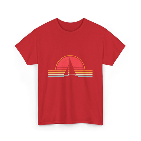 Vintage Sailing Boat Sailing T-Shirt - Red