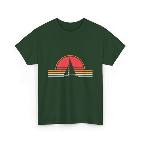 Vintage Sailing Boat Sailing T-Shirt - Forest Green