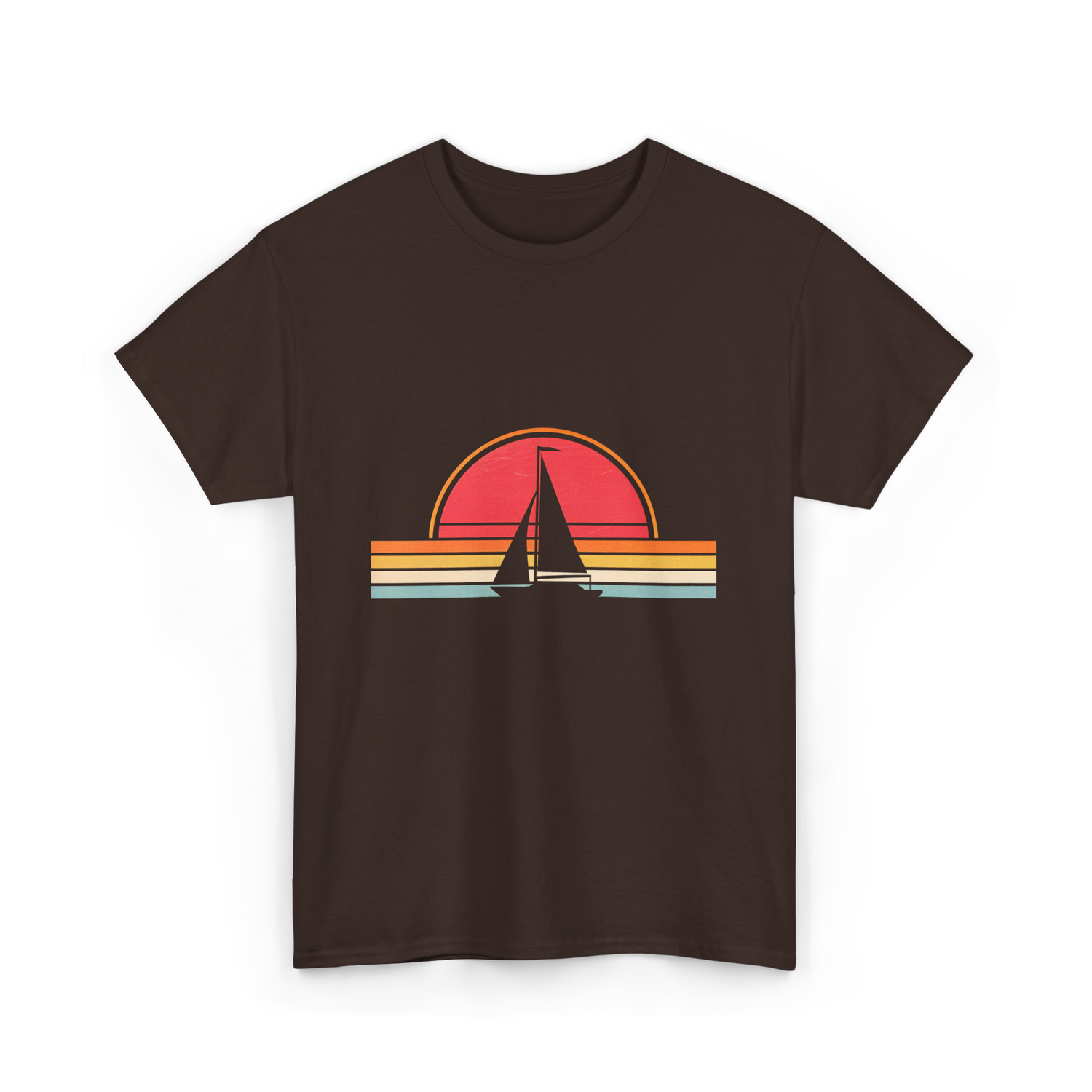 Vintage Sailing Boat Sailing T-Shirt - Dark Chocolate