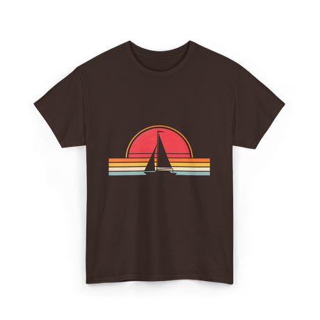 Vintage Sailing Boat Sailing T-Shirt - Dark Chocolate