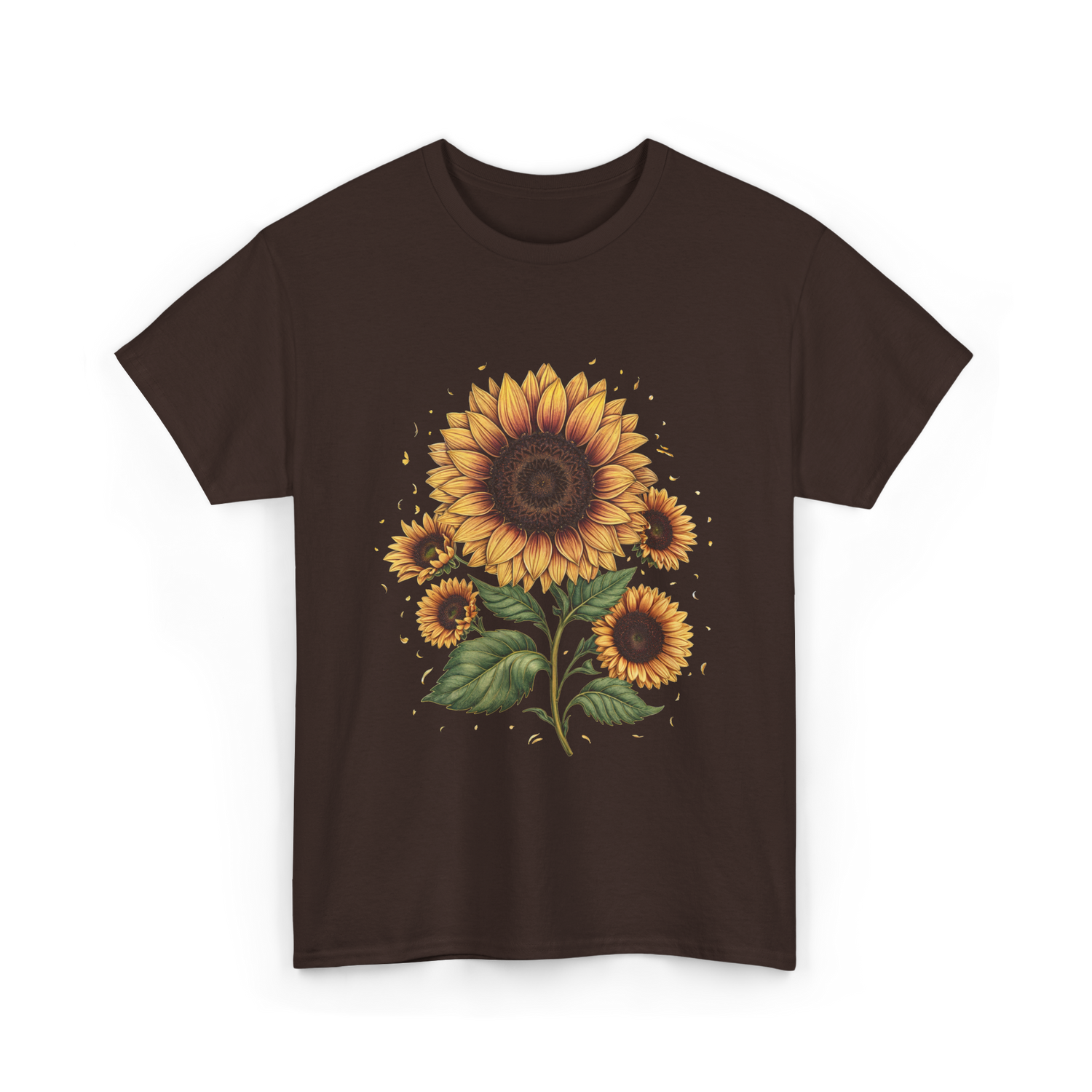 Vintage Sunflower T-Shirt - Dark Chocolate