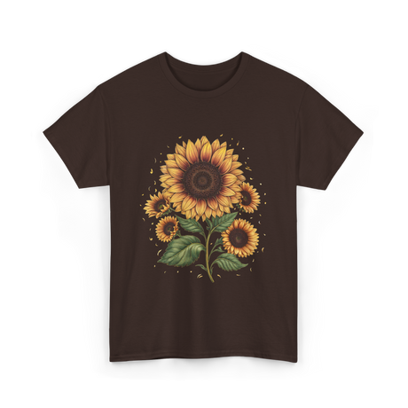 Vintage Sunflower T-Shirt - Dark Chocolate