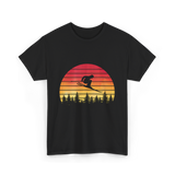 Vintage Sunset Skiing Skiers T-Shirt - Black