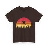 Vintage Sunset Skiing Skiers T-Shirt - Dark Chocolate