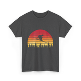 Vintage Sunset Skiing Skiers T-Shirt - Dark Heather