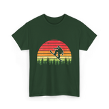 Vintage Sunset Snowboarding Snowboarder T-Shirt - Forest Green