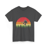 Vintage Sunset Snowboarding Snowboarder T-Shirt - Dark Heather