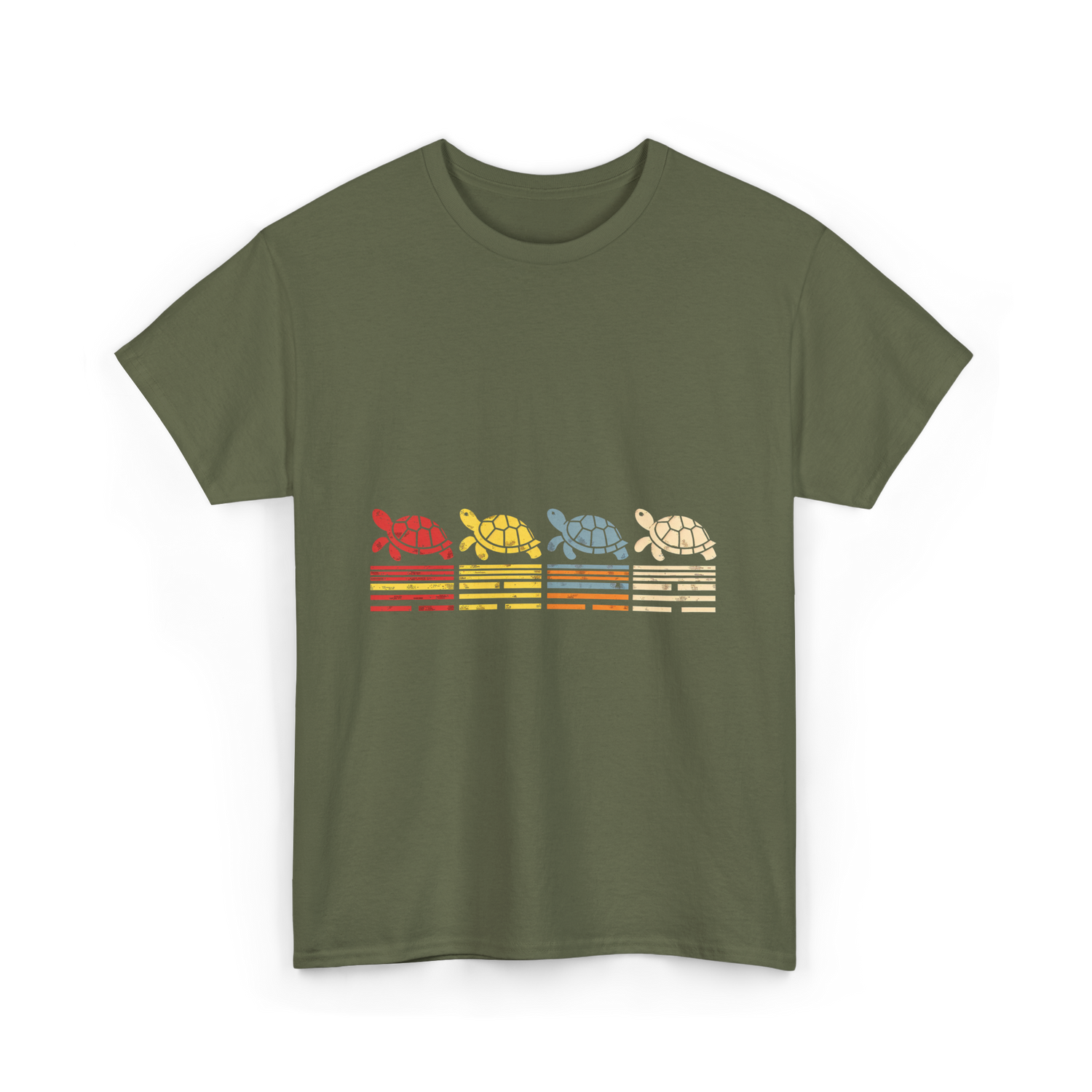 Vintage Tortoises Turtle Lover T-Shirt - Military Green