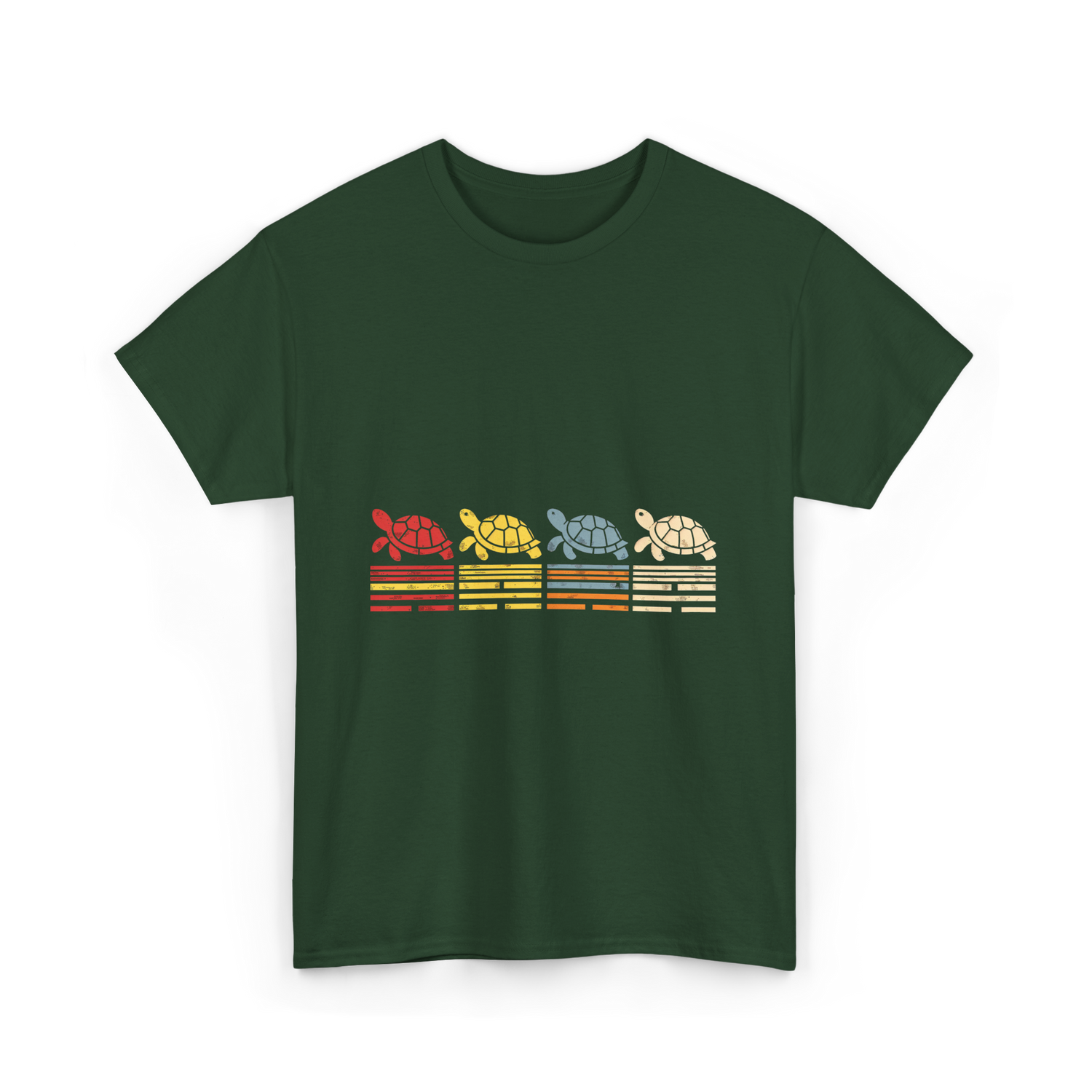 Vintage Tortoises Turtle Lover T-Shirt - Forest Green