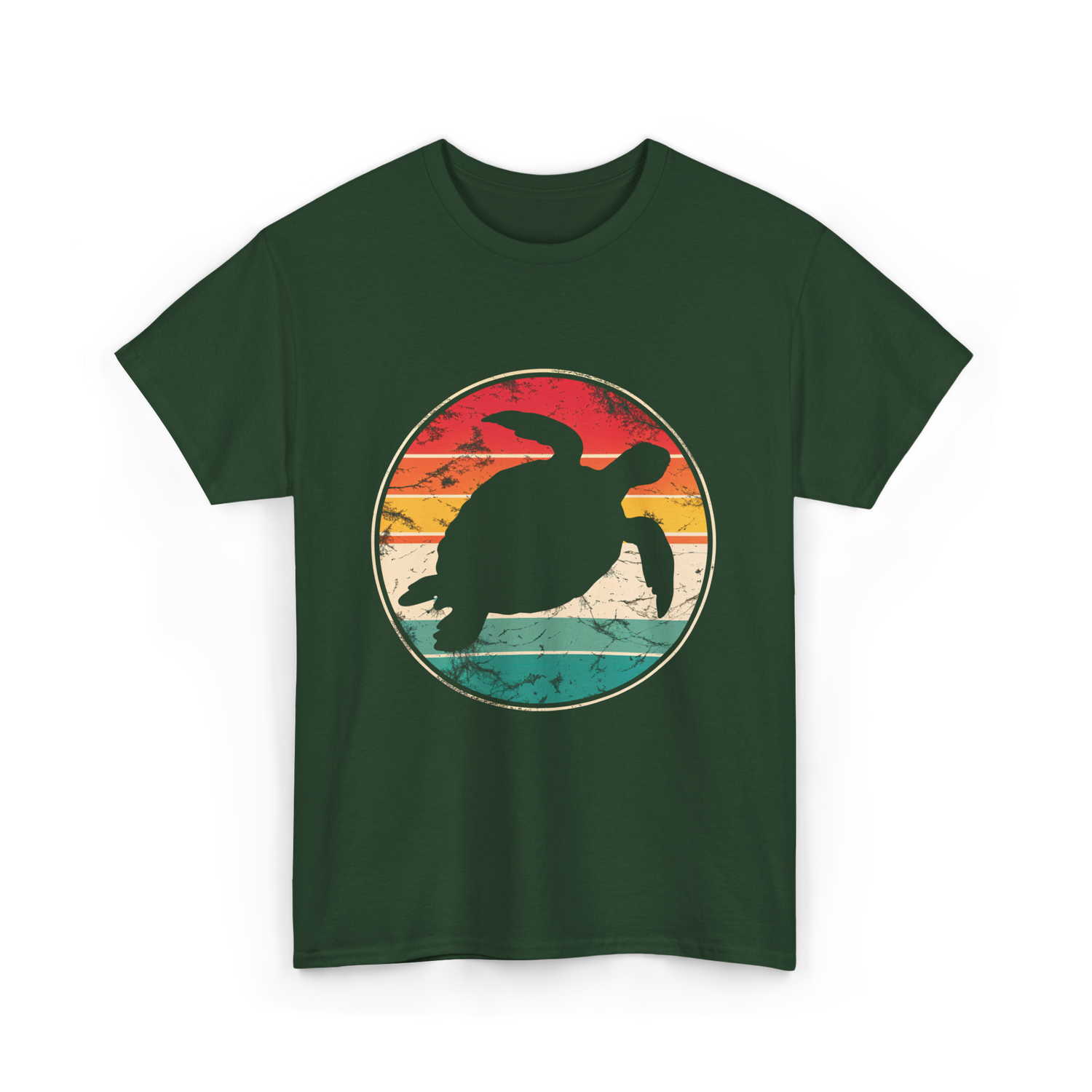 Vintage Turtle Marine Biologist T-Shirt - Forest Green