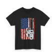 Vintage US Flag Chainsaw Logger T-Shirt - Black