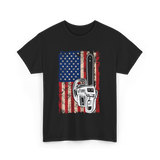 Vintage US Flag Chainsaw Logger T-Shirt - Black