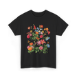 Vintage Wild Botanical Flowers Gardening T-Shirt - Black