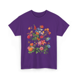Vintage Wild Botanical Flowers Gardening T-Shirt - Purple
