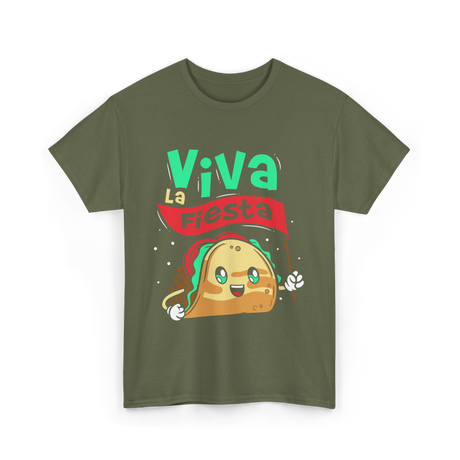 Viva La Fiesta Taco Party T-Shirt - Military Green