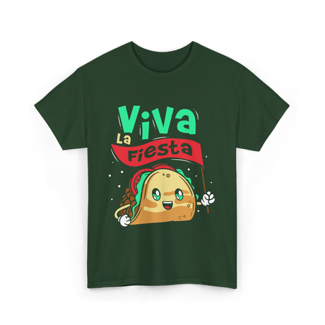 Viva La Fiesta Taco Party T-Shirt - Forest Green