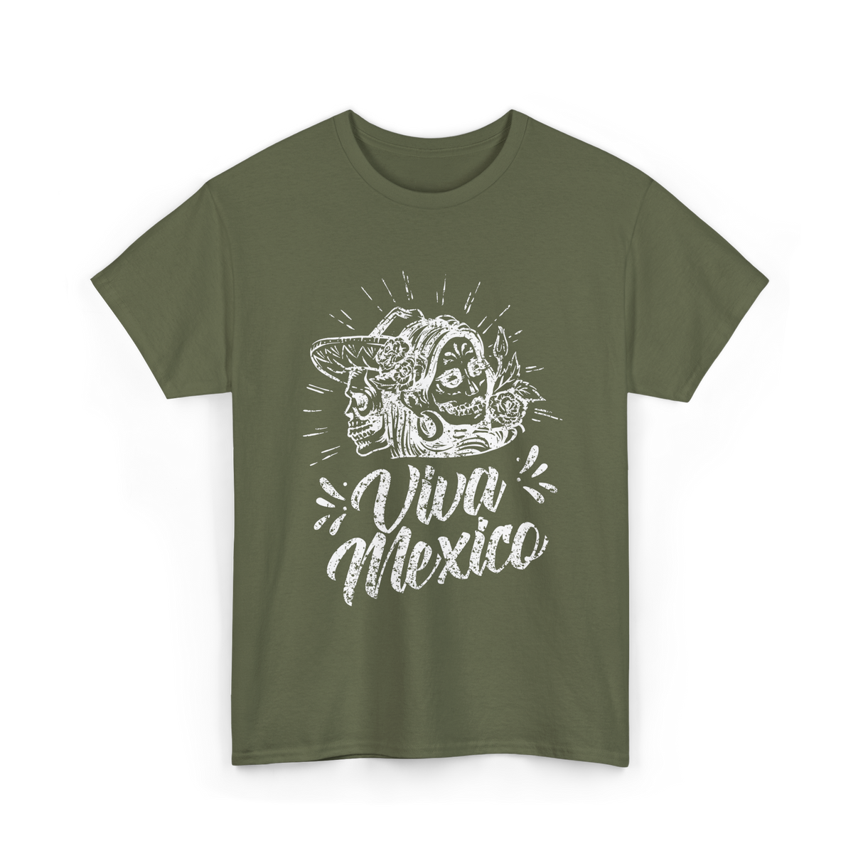 Viva Mexico Mexican Culture T-Shirt - Military Green