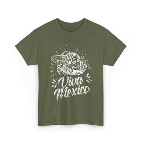 Viva Mexico Mexican Culture T-Shirt - Military Green