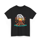 Volcano Eruption Lava Magma T-Shirt - Black