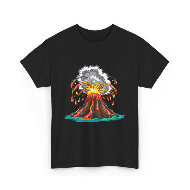 Volcano Eruption Lava Magma T-Shirt - Black