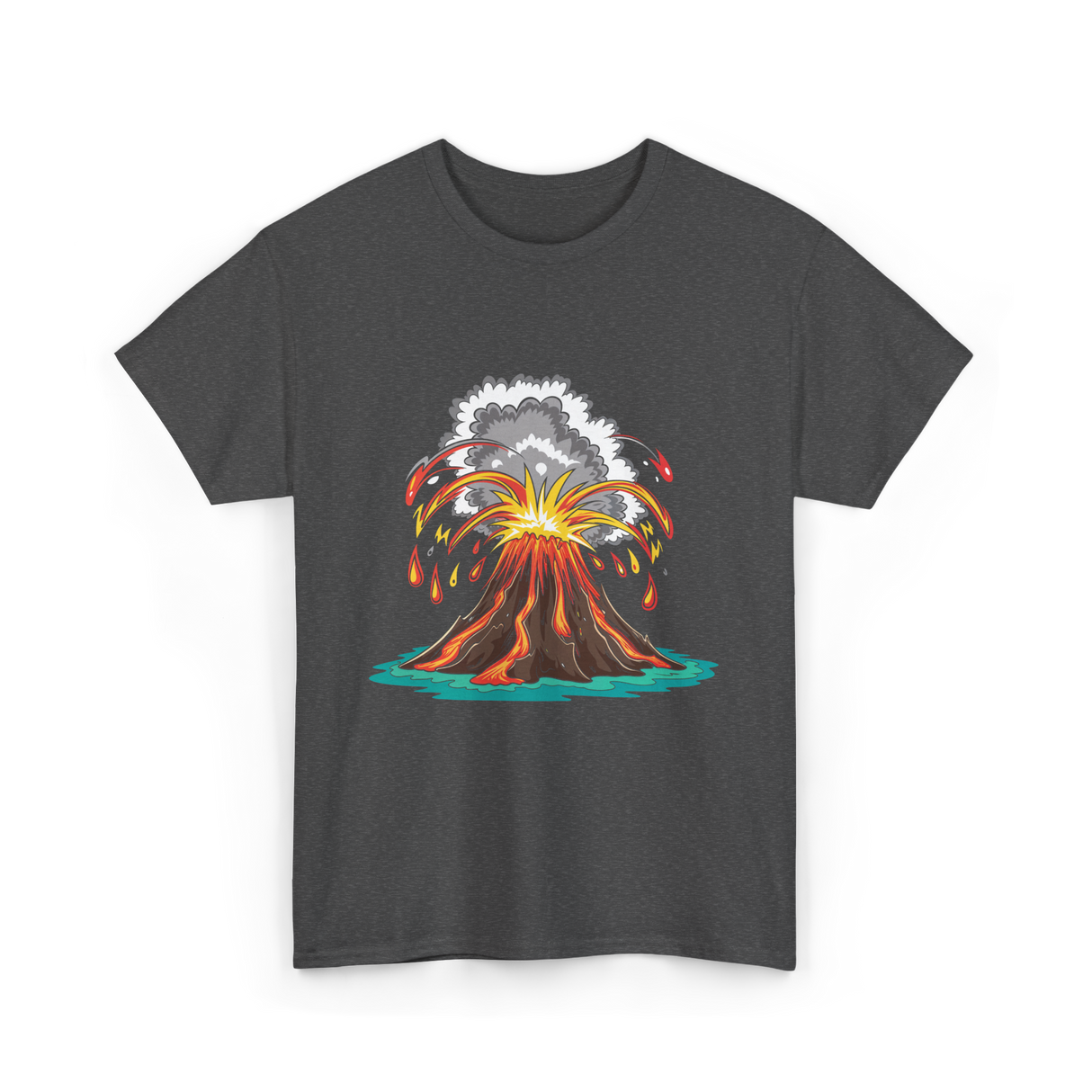 Volcano Eruption Lava Magma T-Shirt - Dark Heather