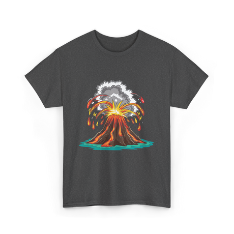 Volcano Eruption Lava Magma T-Shirt - Dark Heather