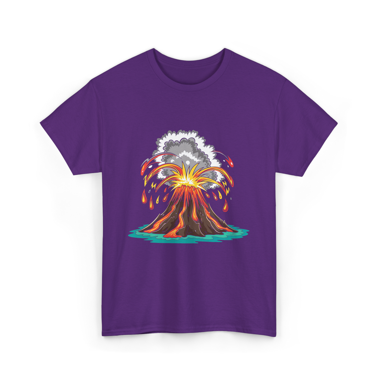 Volcano Eruption Lava Magma T-Shirt - Purple