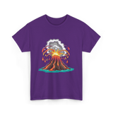 Volcano Eruption Lava Magma T-Shirt - Purple