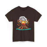 Volcano Eruption Lava Magma T-Shirt - Dark Chocolate