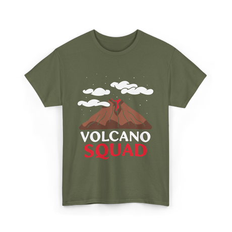 Volcano Squad Volcano Geology T-Shirt - Military Green