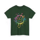 Volleyball Color Splash Sport T-Shirt - Forest Green