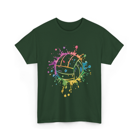 Volleyball Color Splash Sport T-Shirt - Forest Green