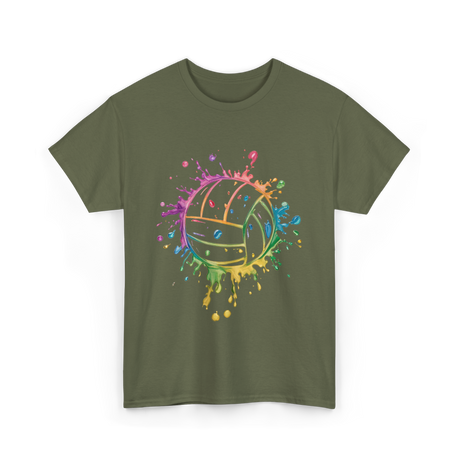 Volleyball Color Splash Sport T-Shirt - Military Green