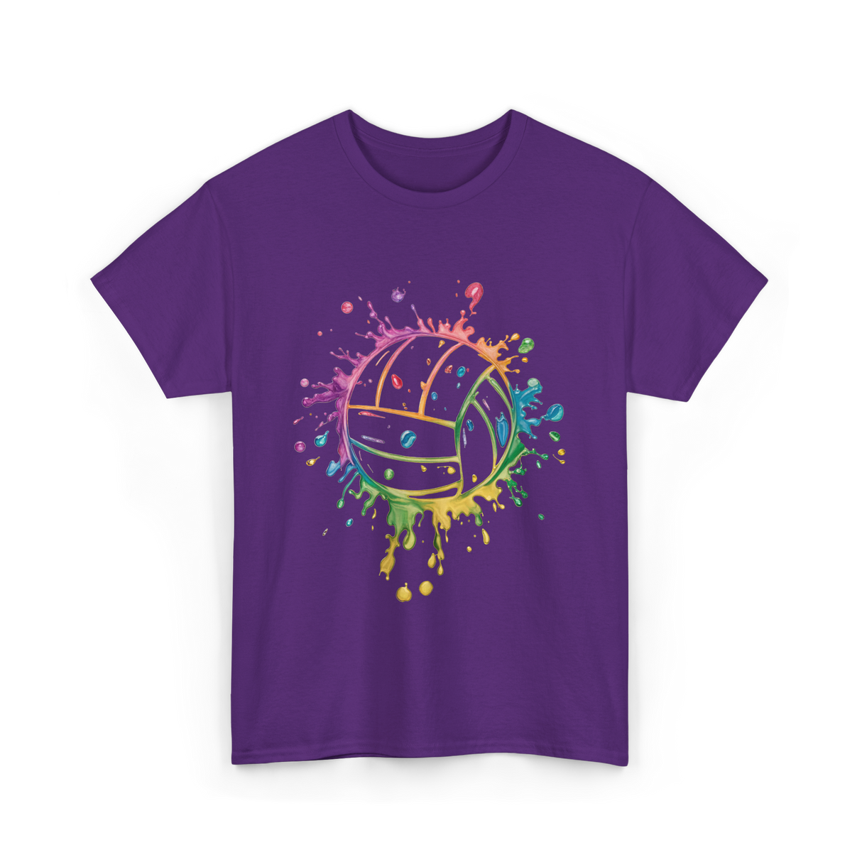Volleyball Color Splash Sport T-Shirt - Purple
