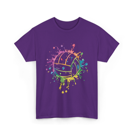 Volleyball Color Splash Sport T-Shirt - Purple