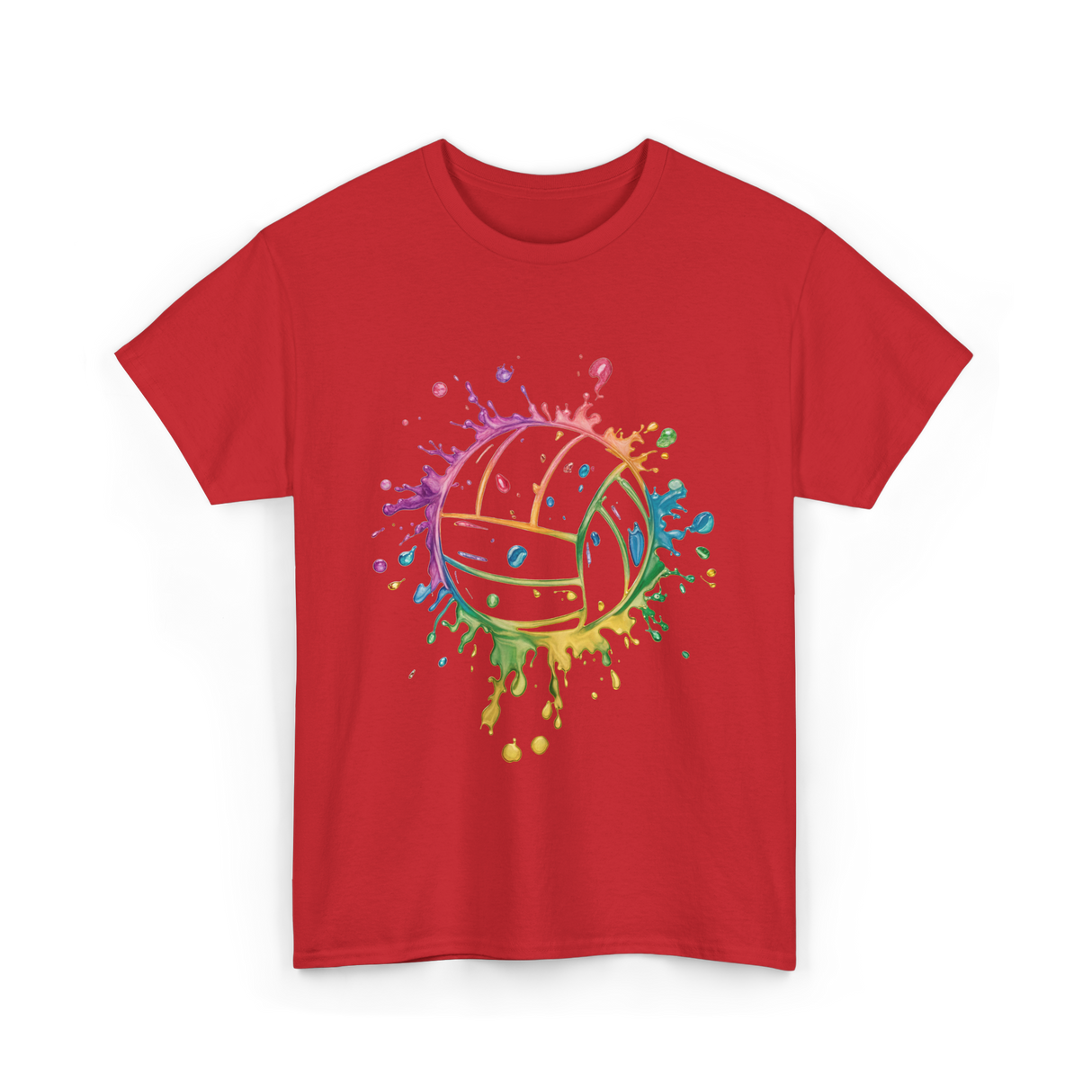 Volleyball Color Splash Sport T-Shirt - Red