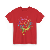 Volleyball Color Splash Sport T-Shirt - Red