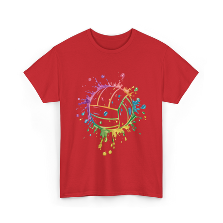 Volleyball Color Splash Sport T-Shirt - Red