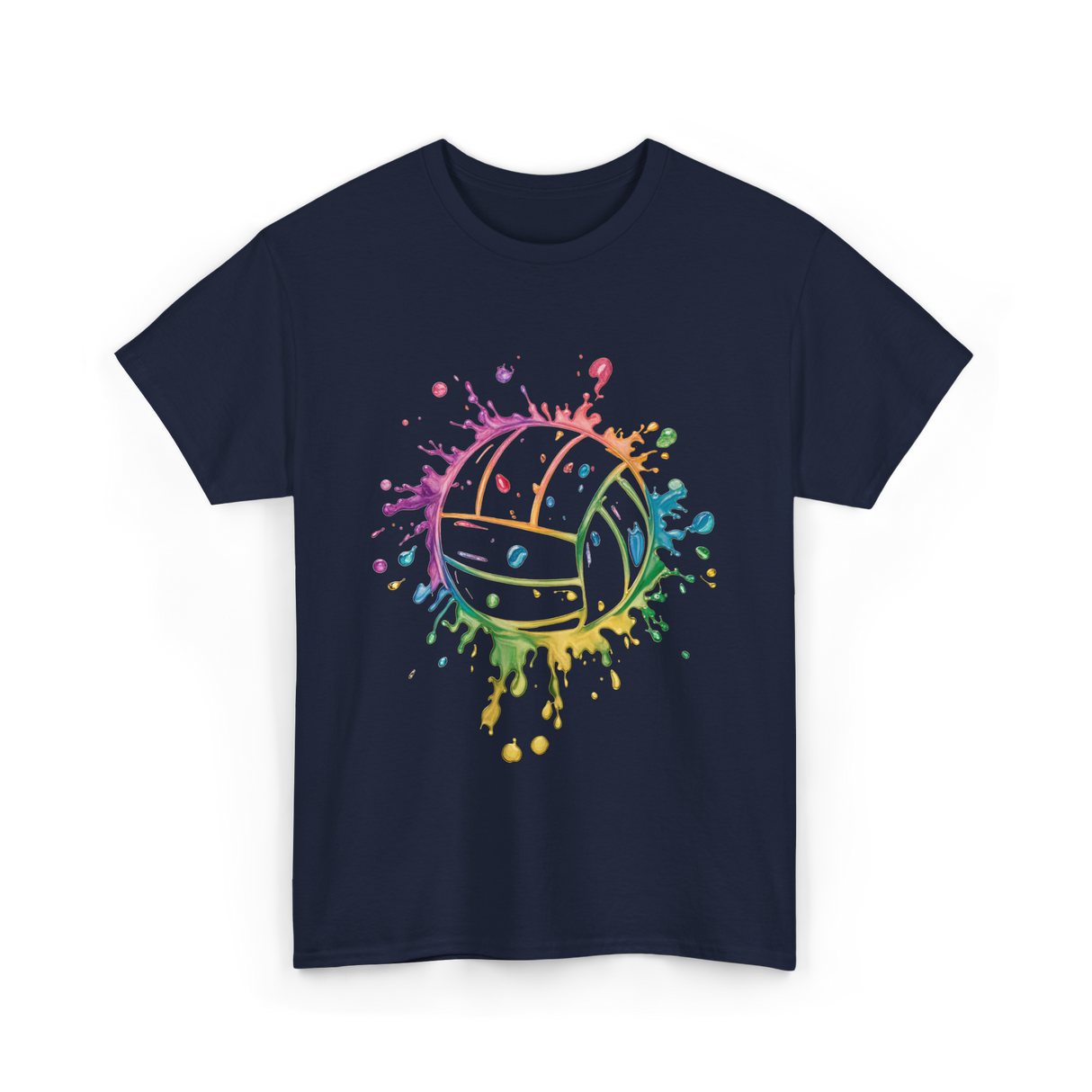 Volleyball Color Splash Sport T-Shirt - Navy