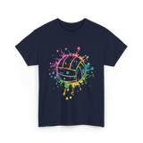 Volleyball Color Splash Sport T-Shirt - Navy