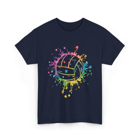 Volleyball Color Splash Sport T-Shirt - Navy