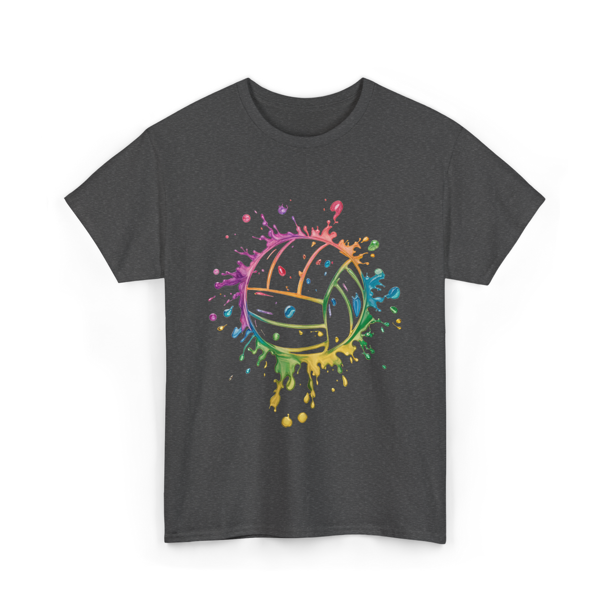 Volleyball Color Splash Sport T-Shirt - Dark Heather