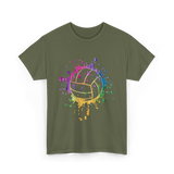 Volleyball Tie Dye Art Vollyball T-Shirt - Military Green