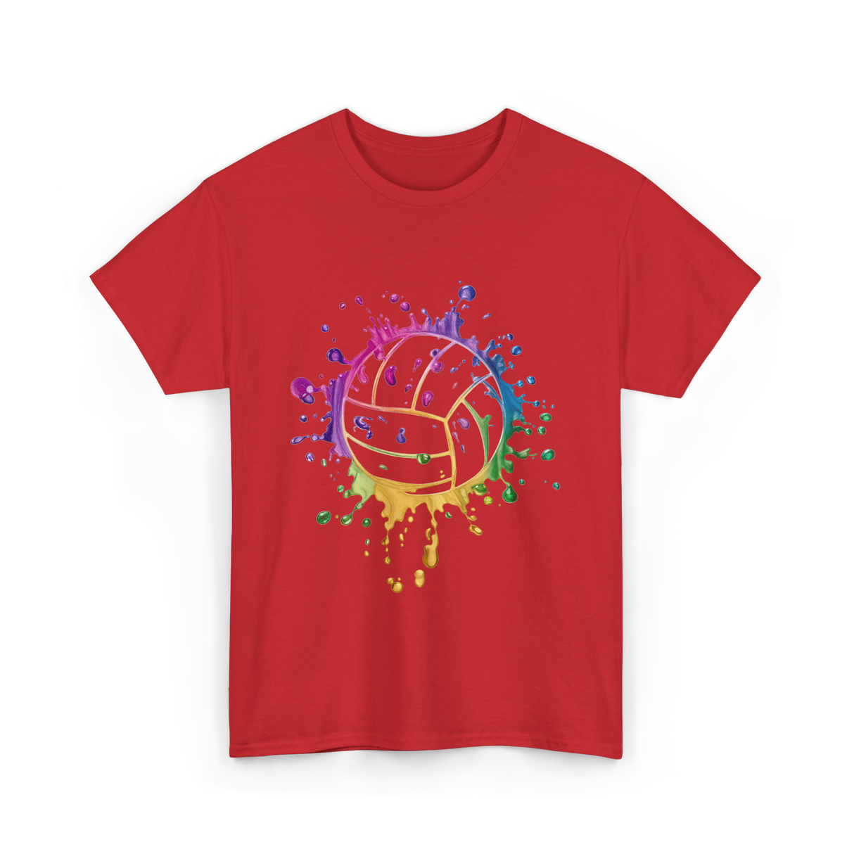 Volleyball Tie Dye Art Vollyball T-Shirt - Red