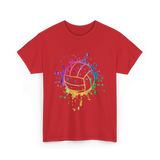 Volleyball Tie Dye Art Vollyball T-Shirt - Red