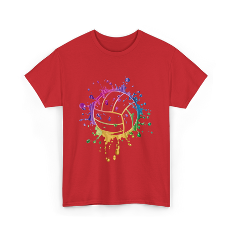 Volleyball Tie Dye Art Vollyball T-Shirt - Red