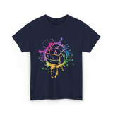 Volleyball Tie Dye Art Vollyball T-Shirt - Navy